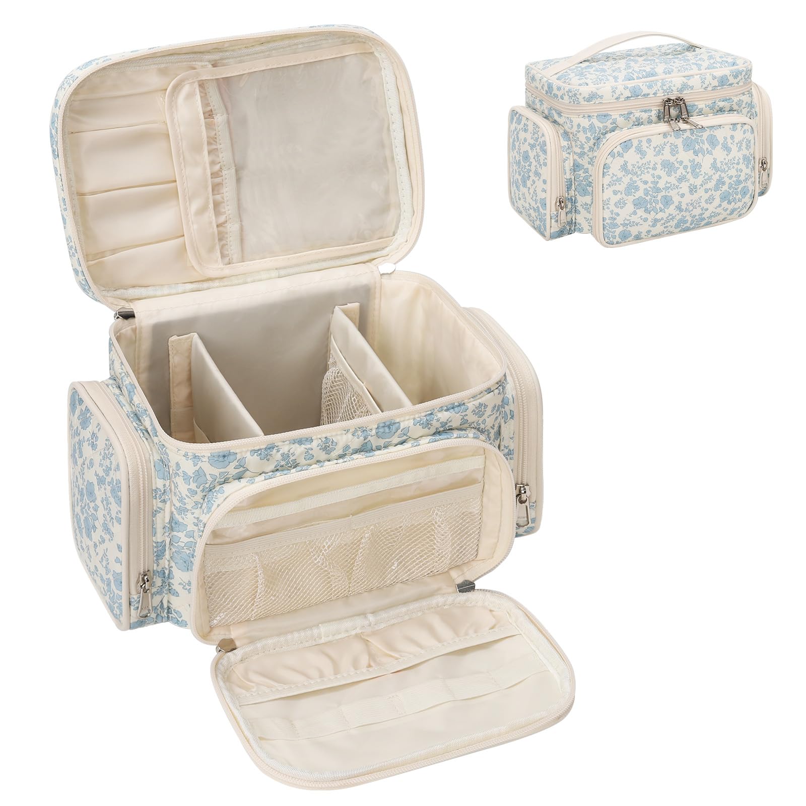 Bagmoly large cotton makeup bag travel-ready design fits in luggage