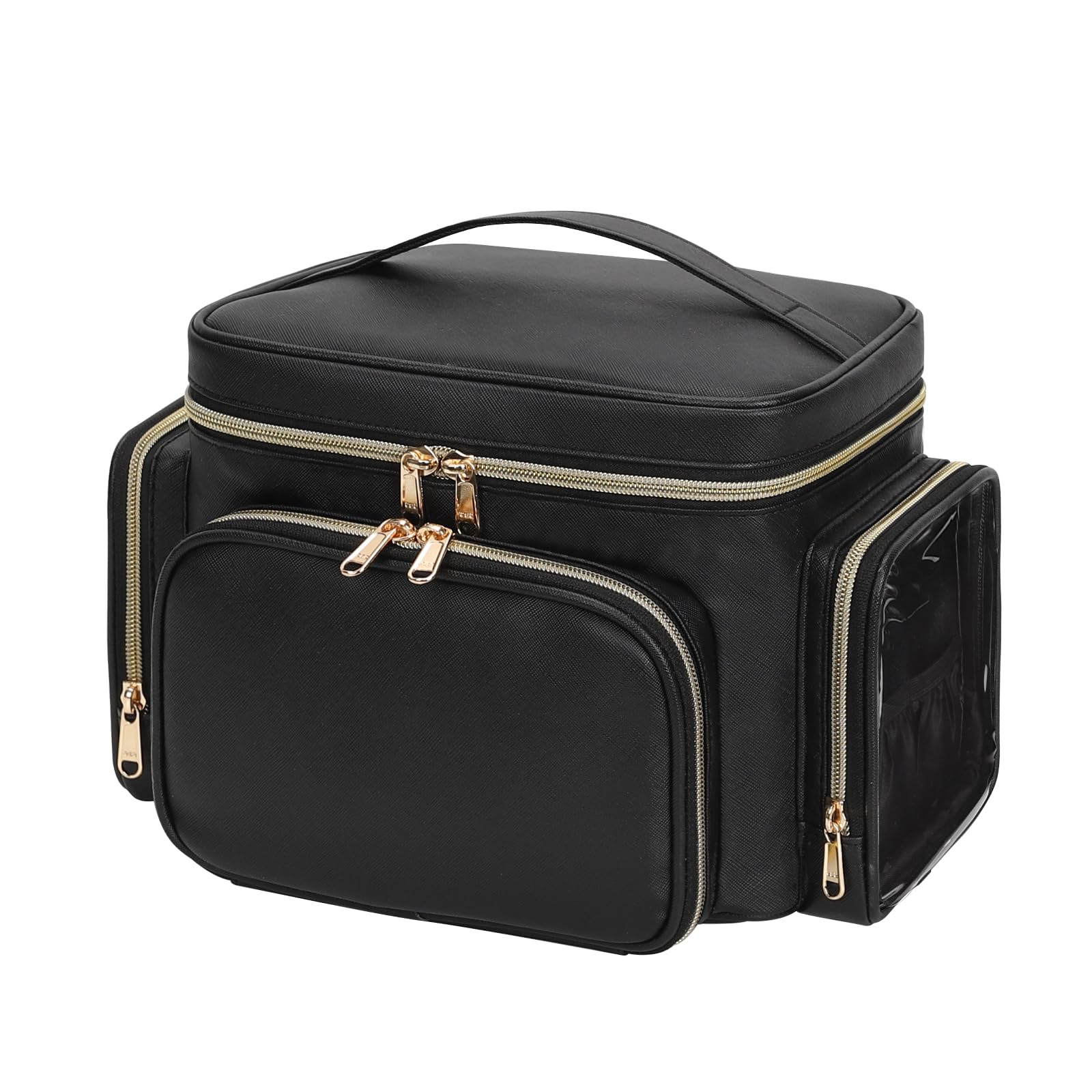 Bagmoly large makeup bag with carrying handle for easy grabbing