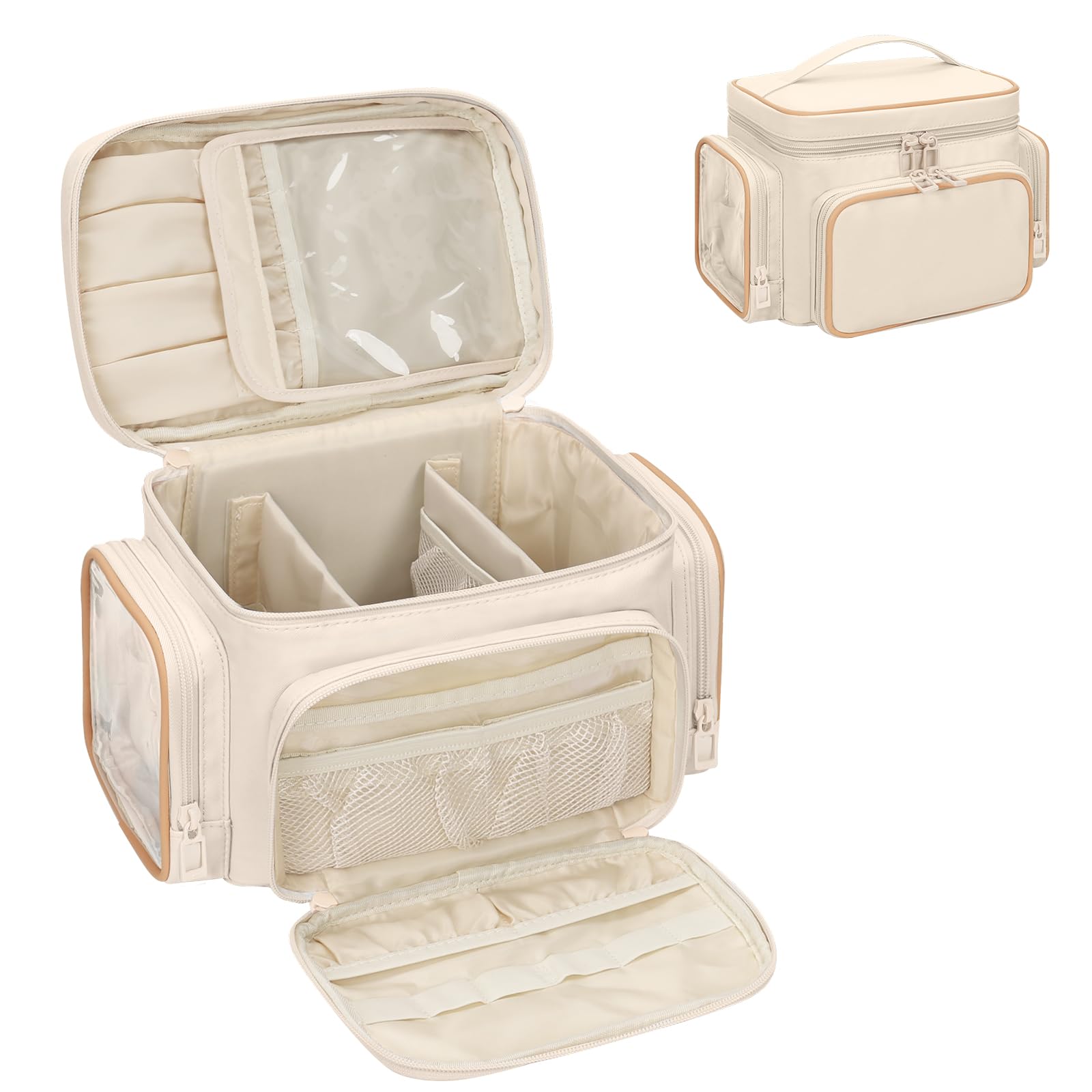 Bagmoly large makeup bag padded interior cushions cosmetics during transport
