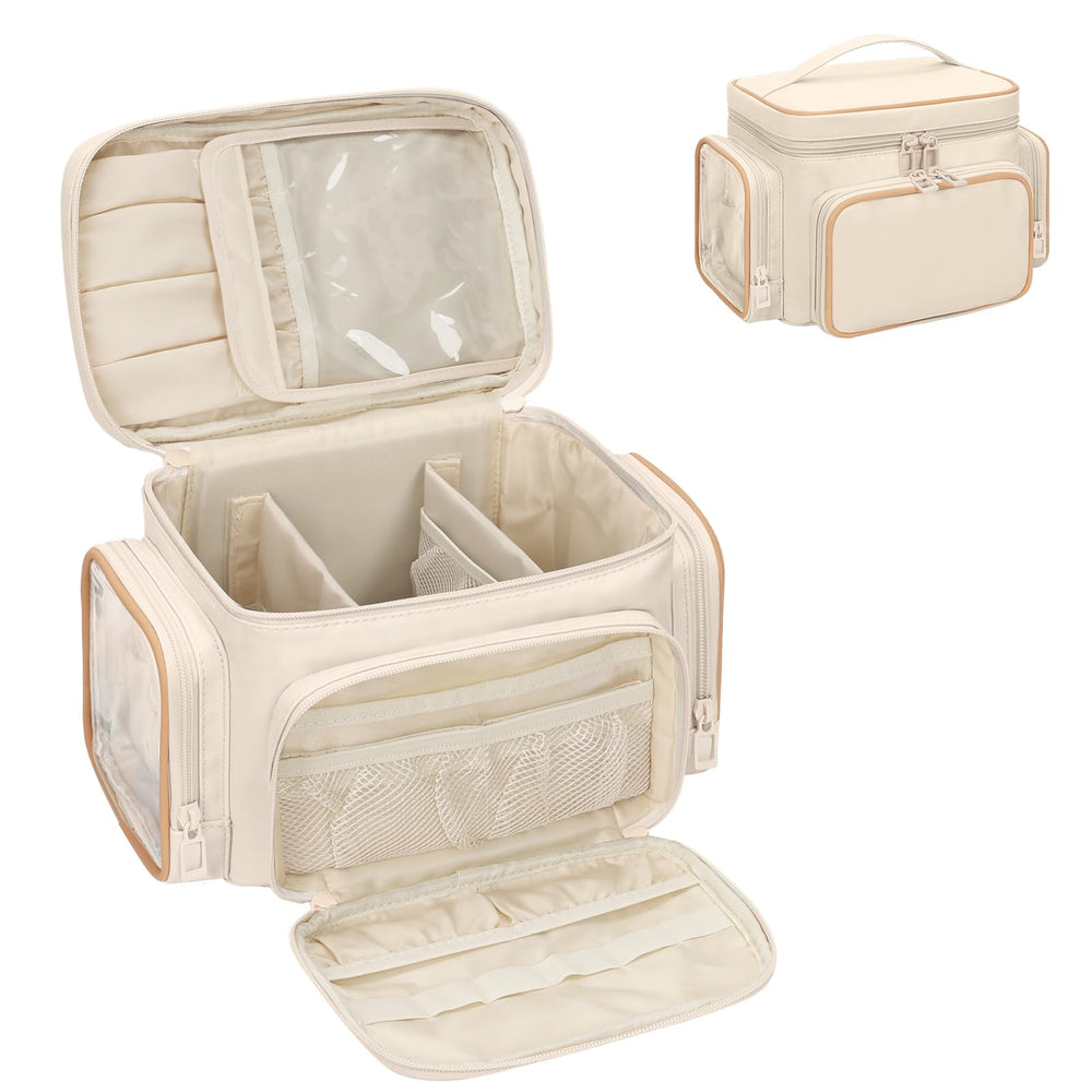 Bagmoly large makeup bag padded interior cushions cosmetics during transport