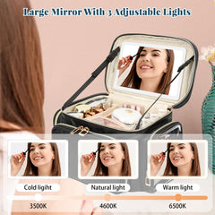 Bagmoly LED mirror with 3-color light demonstrates versatile lighting for makeup application