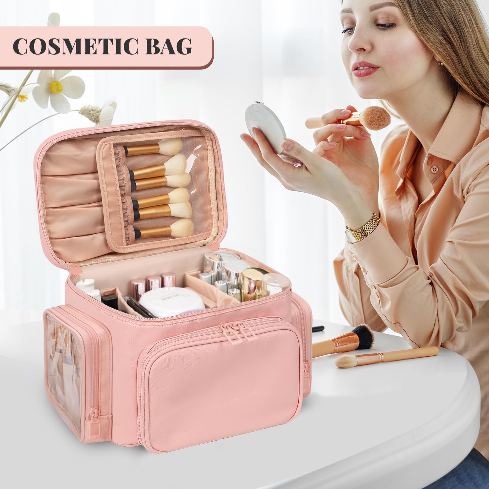 Bagmoly padded design cushions cosmetics during travel.