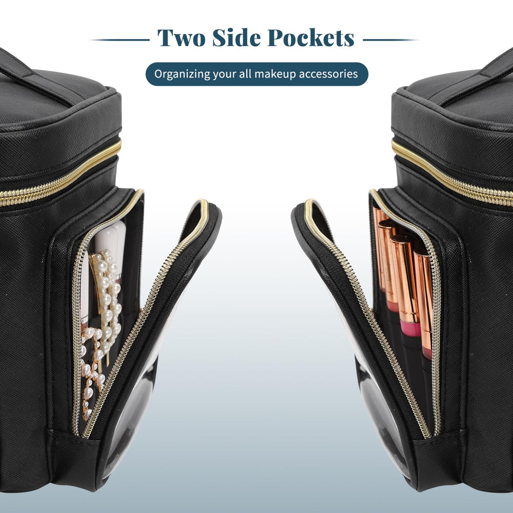 Bagmoly two side pockets image highlights extra space for toiletries and accessories