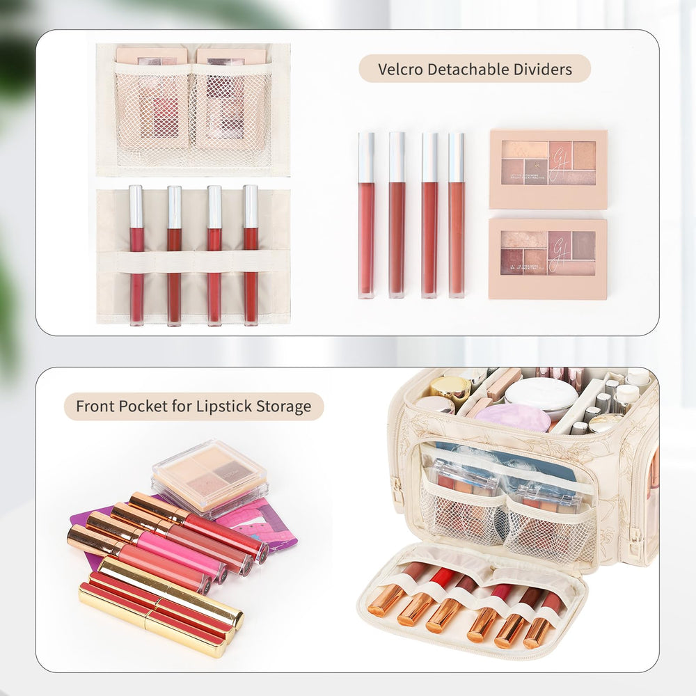 Bagmoly waterproof PU leather makeup bag resists spills during travel.