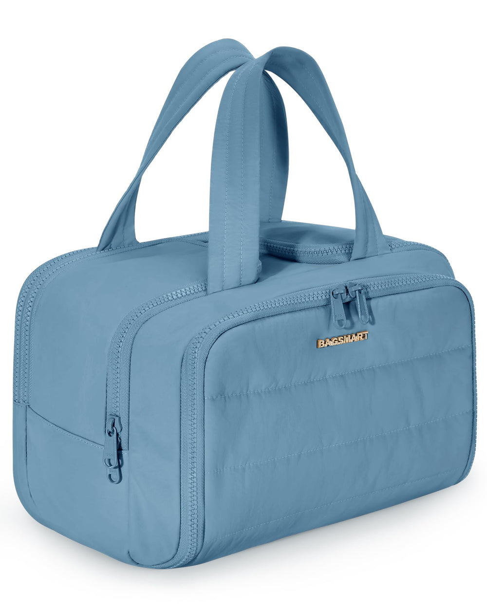 BAGSMART bolsa de aseo acolchada, vista frontal, ideal para viajar.