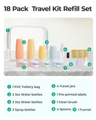 Botellas BAGSMART de silicona 2 oz para viaje, ideales para champú y acondicionador.
