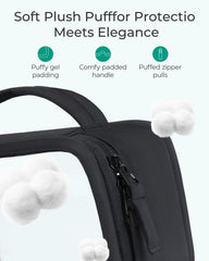 BAGSMART clear PVC panel bag shows contents for quick screening.