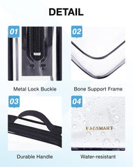 BAGSMART Clear Toiletry Bag transparent design speeds security checks
