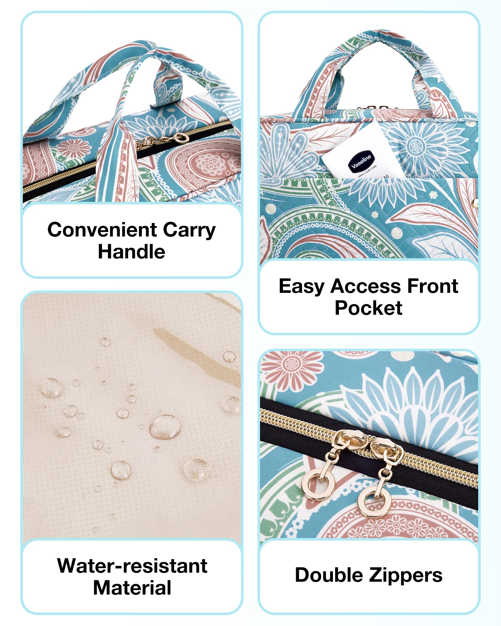 BAGSMART double-zipper closure enables quick access during busy trips.