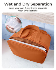 BAGSMART Waterproof PVC front pocket enables dry-wet separation and easy cleanup.