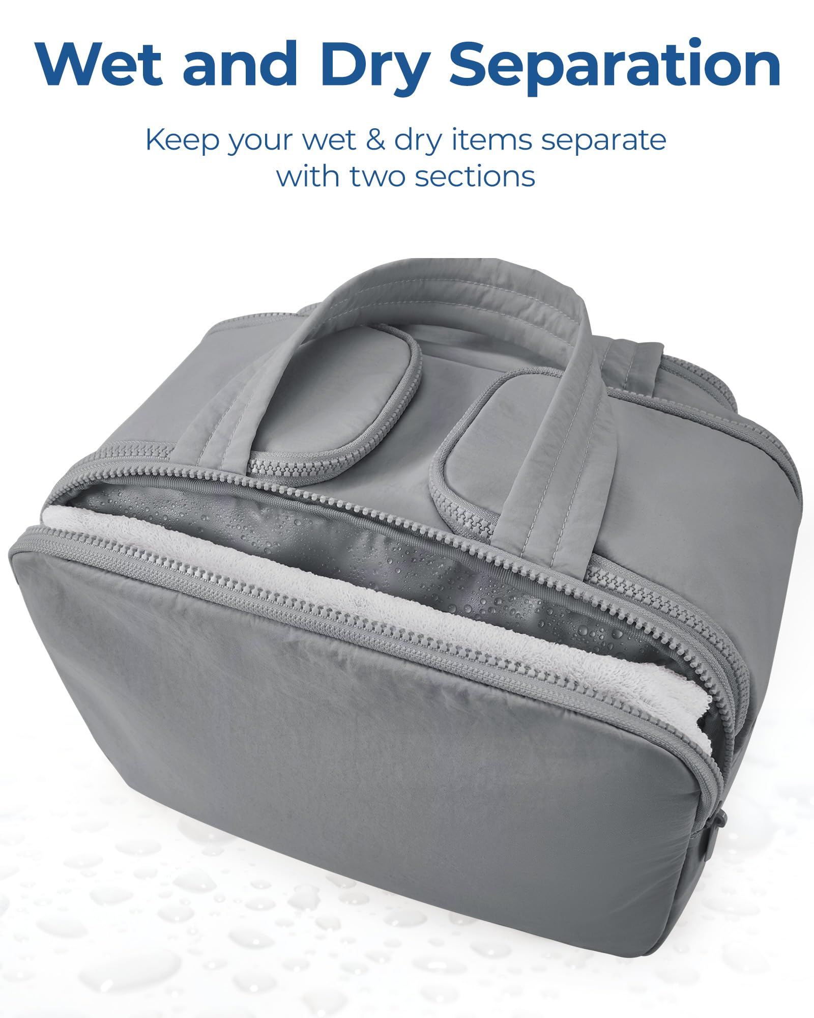 BAGSMART bag layout shows full-opening design for quick access and upright bottle placement.