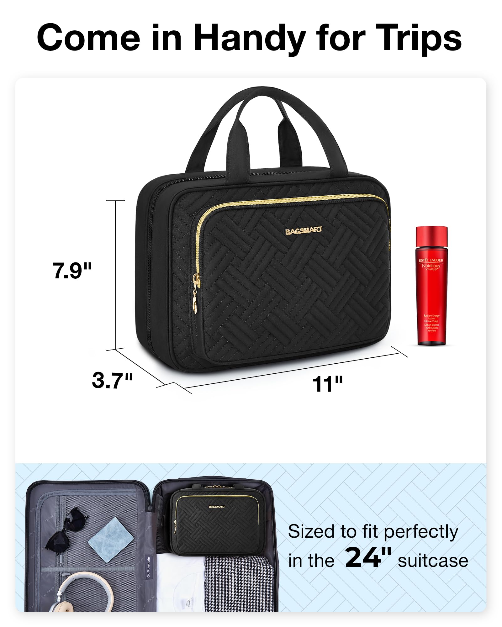 BAGSMART transparent sides provide clear content visibility