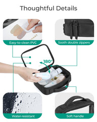 BAGSMART lightweight travel toiletry bag adds minimal bulk to carry-ons