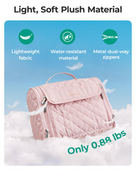 BAGSMART makeup bag with elastic bottle straps keeps items upright and secure.