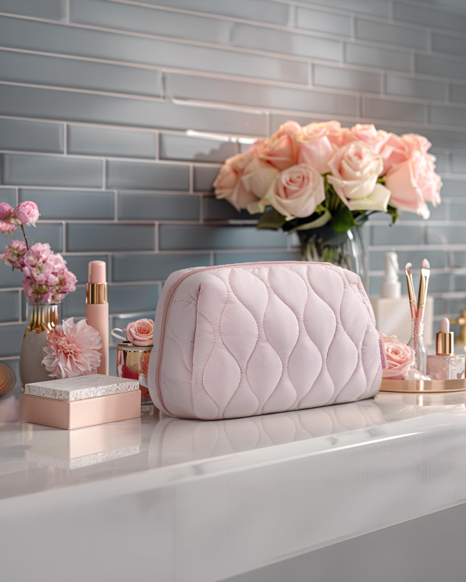 BAGSMART makeup bag gift-ready design suits holidays or birthdays for any woman