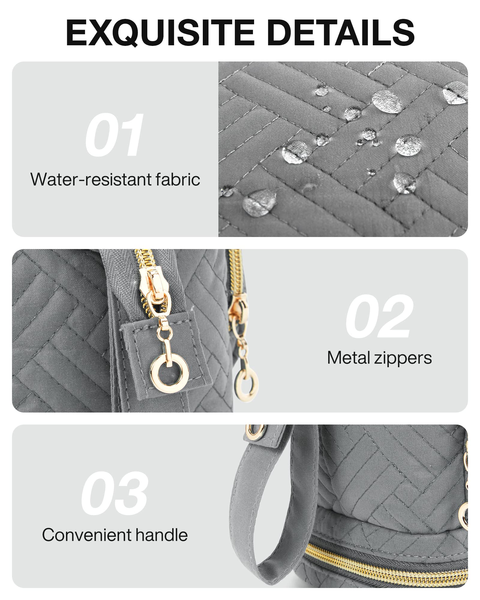BAGSMART travel makeup bag is multi-functional for toiletries, brushes, and daily essentials