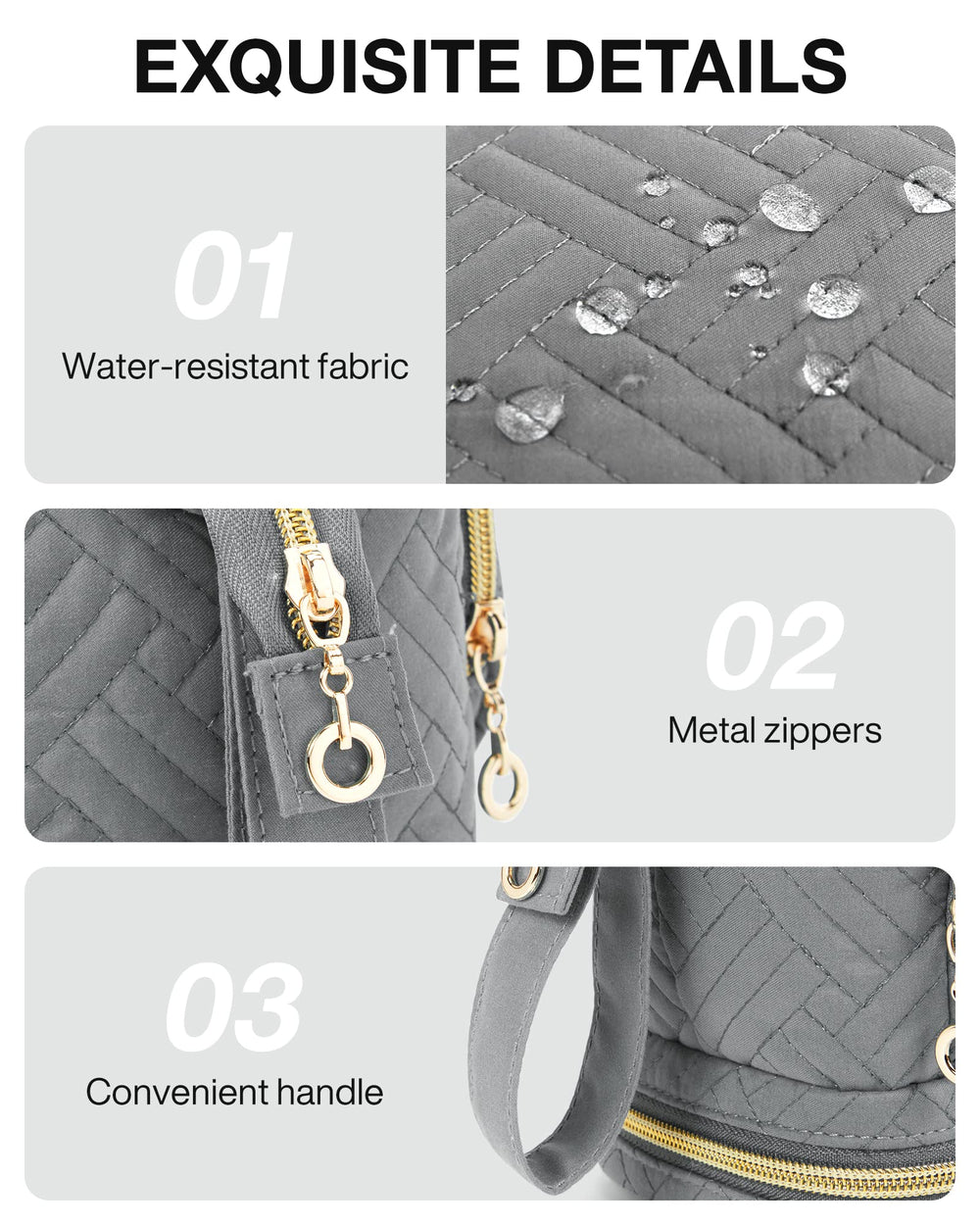 BAGSMART travel makeup bag is multi-functional for toiletries, brushes, and daily essentials