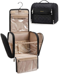 BAGSMART makeup bag open for easy access to cosmetics and toiletries