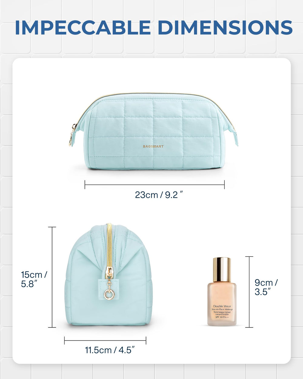 BAGSMART Makeup Bag Soft Taslan Fabric offers a luxurious, comfortable feel