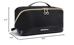 BAGSMART makeup bag wide-storage-pocket layout ideal for organization.