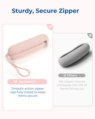 BAGSMART Makeup Brush Holder Bag with built-in cleaning pad aids on-the-go cleaning.