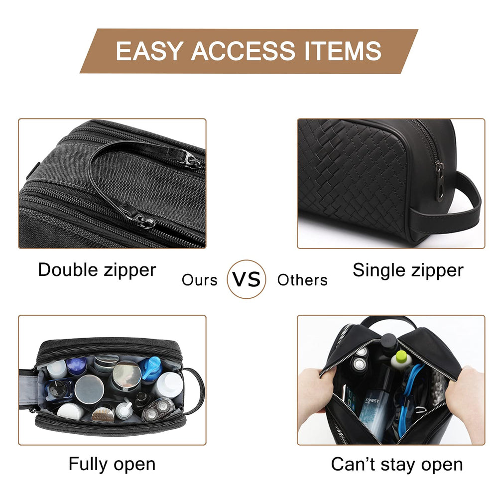 BAGSMART neceser con asa de cuero robusta para transporte cómodo