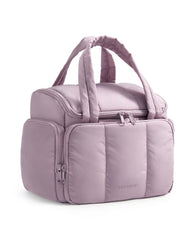 BAGSMART Puffy Travel Toiletry Bag front view shows spacious interior for essentials.