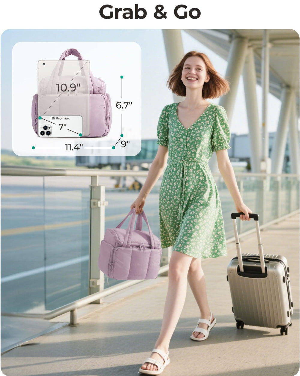 BAGSMART Puffy Travel Toiletry Bag water-resistant material shields contents from spills.