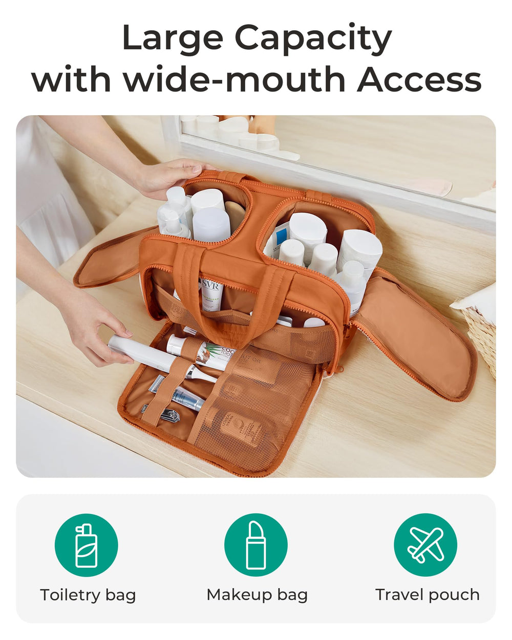 BAGSMART Sandstore Brown finish adds stylish, travel-ready appeal.