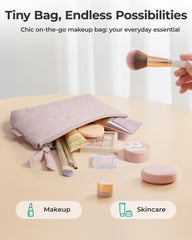 BAGSMART small makeup bag plush texture adds tactile delight to daily routines.