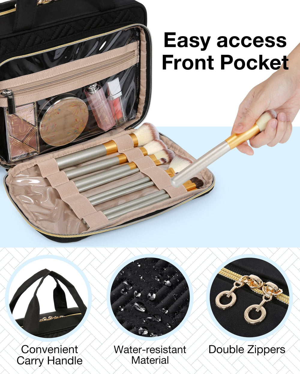 BAGSMART 360-degree swivel hook enables flexible hanging options.