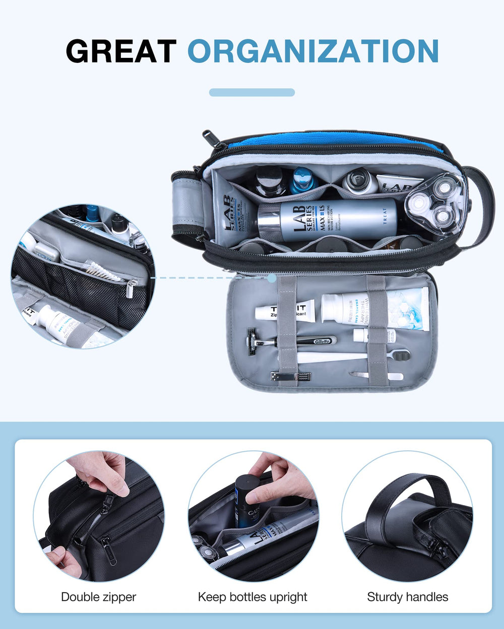 BAGSMART back flat panel enables flat packing of accessories
