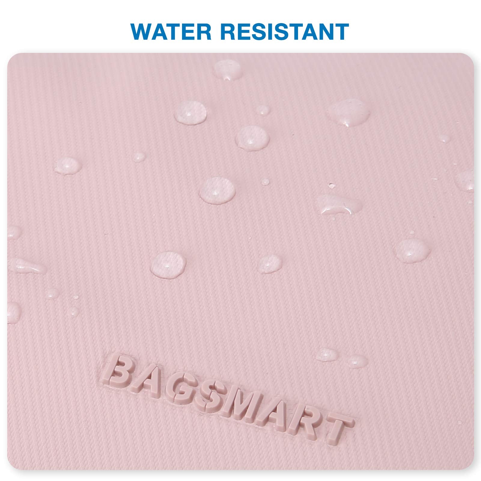 BAGSMART back pocket with elastic and zippers enhances toiletries storage