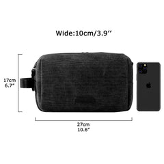 BAGSMART Toiletry Bag black medium open-compartments enables easy access to grooming essentials.