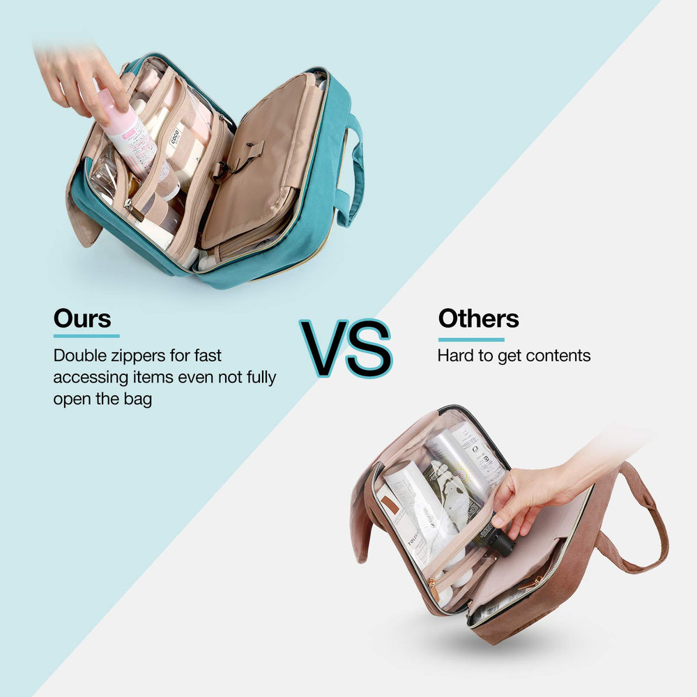 BAGSMART carry handle and swivel hook offer easy hanging options.