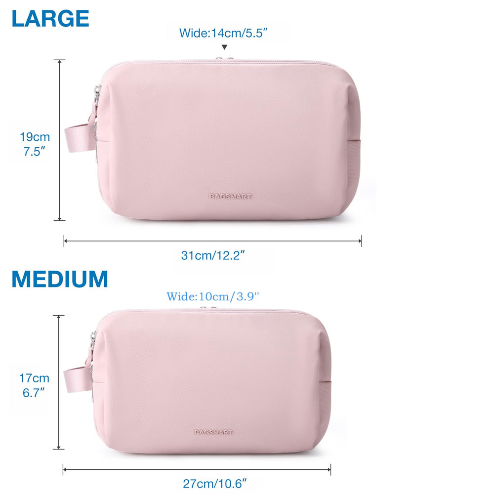 BAGSMART dual-zipper design offers easy access to essentials