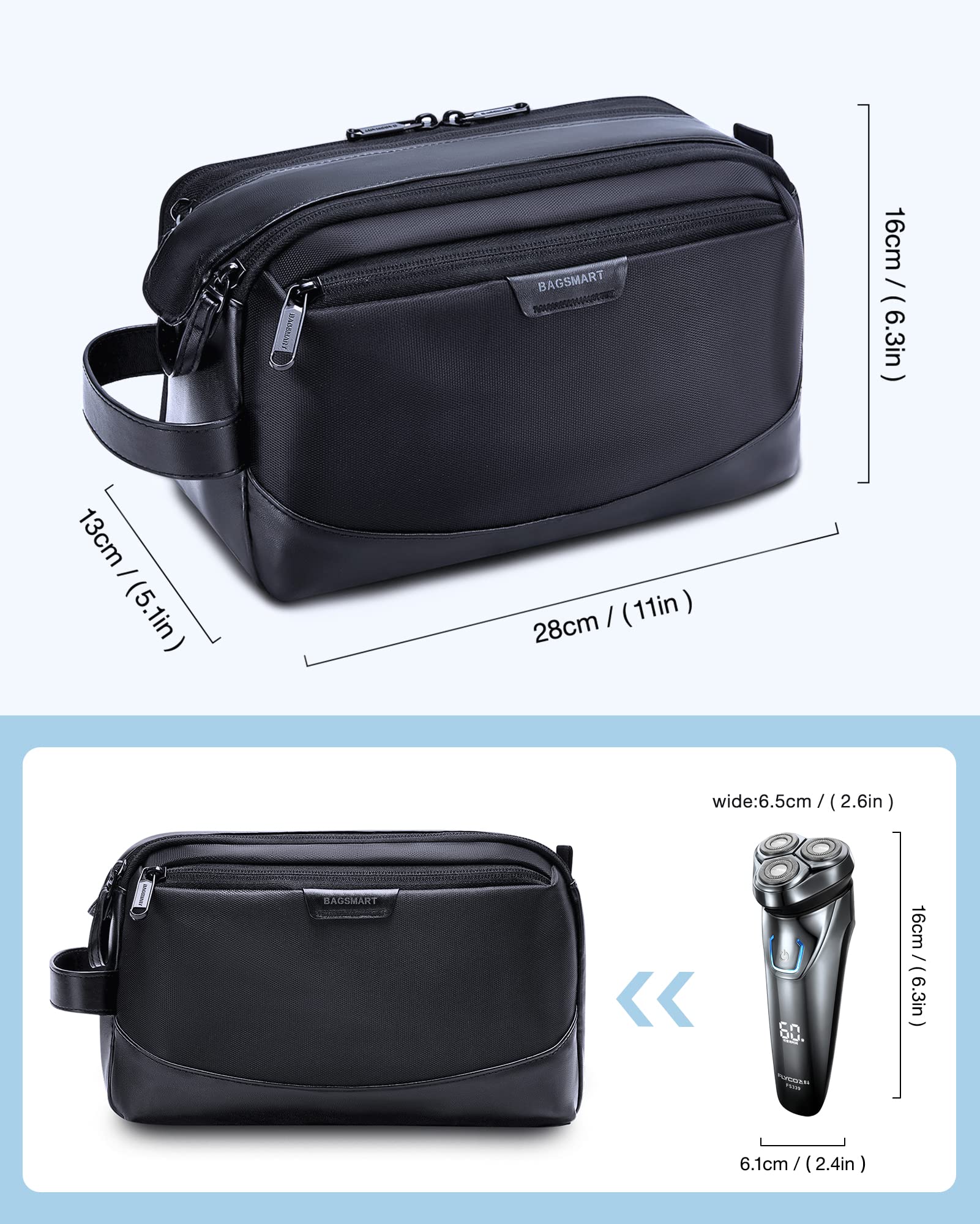 BAGSMART front pocket wet-dry section keeps damp items separated during travel