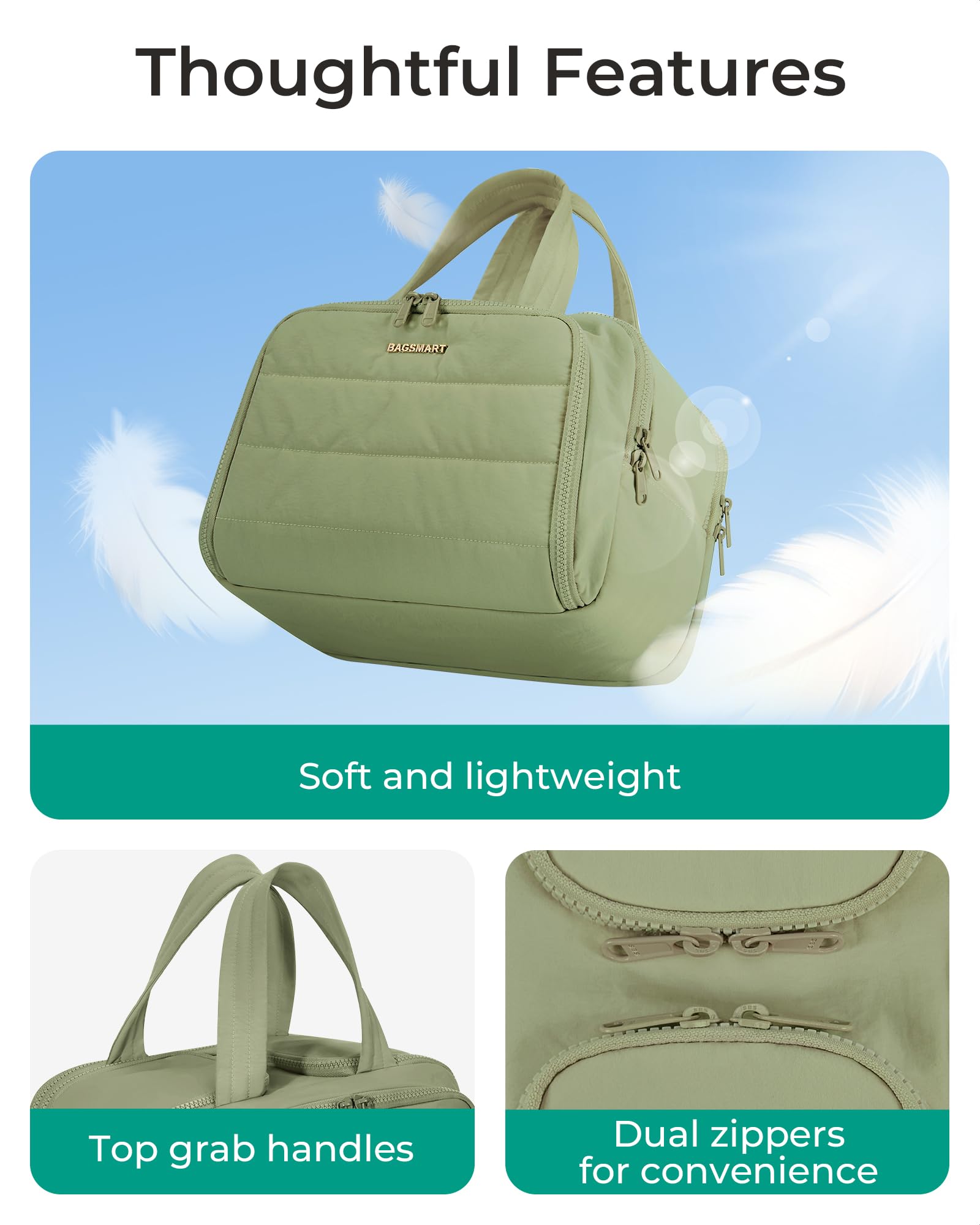 BAGSMART front zipper pocket adds handy space for travel-size items.