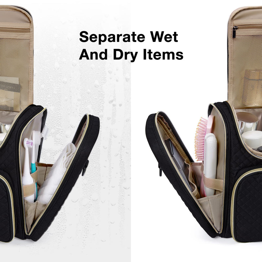 BAGSMART Toiletry Bag front PVC pocket keeps makeup accessible