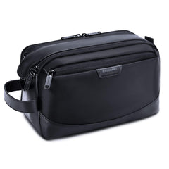 BAGSMART toiletry bag front view with upright bottles for travel organization