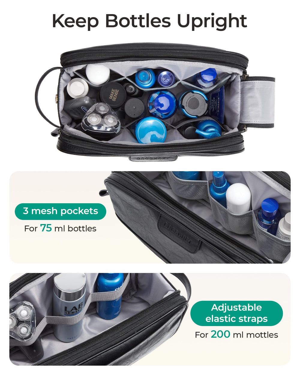 BAGSMART sturdy PU leather handle and reinforced base offer reliable everyday use.
