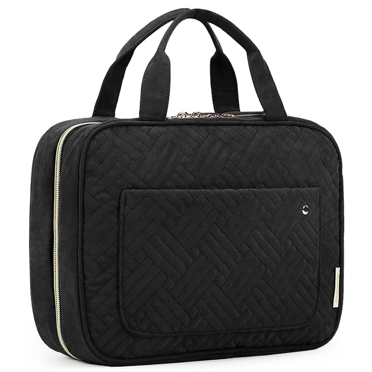 BAGSMART toiletry bag with hanging hook keeps cosmetics accessible during travel.