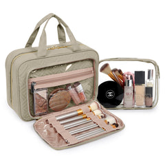BagSmart interior with elastic pockets keeping bottles upright during travel