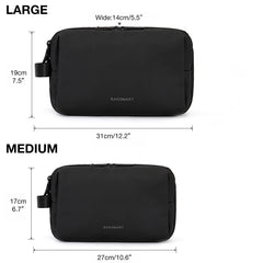 BAGSMART Toiletry Bag interior organization shows upright bottle slots for spill-free packing