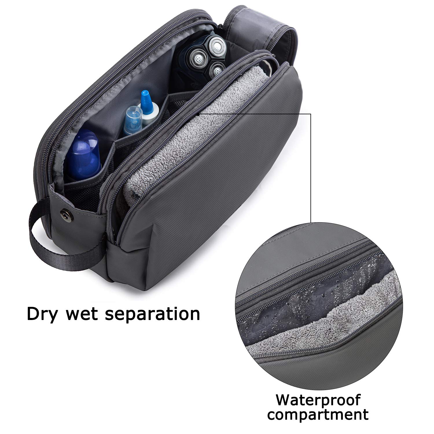 BAGSMART toiletry bag large capacity holds all essentials on trips.