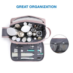 BAGSMART large capacity toiletry bag holds full kit for family trips