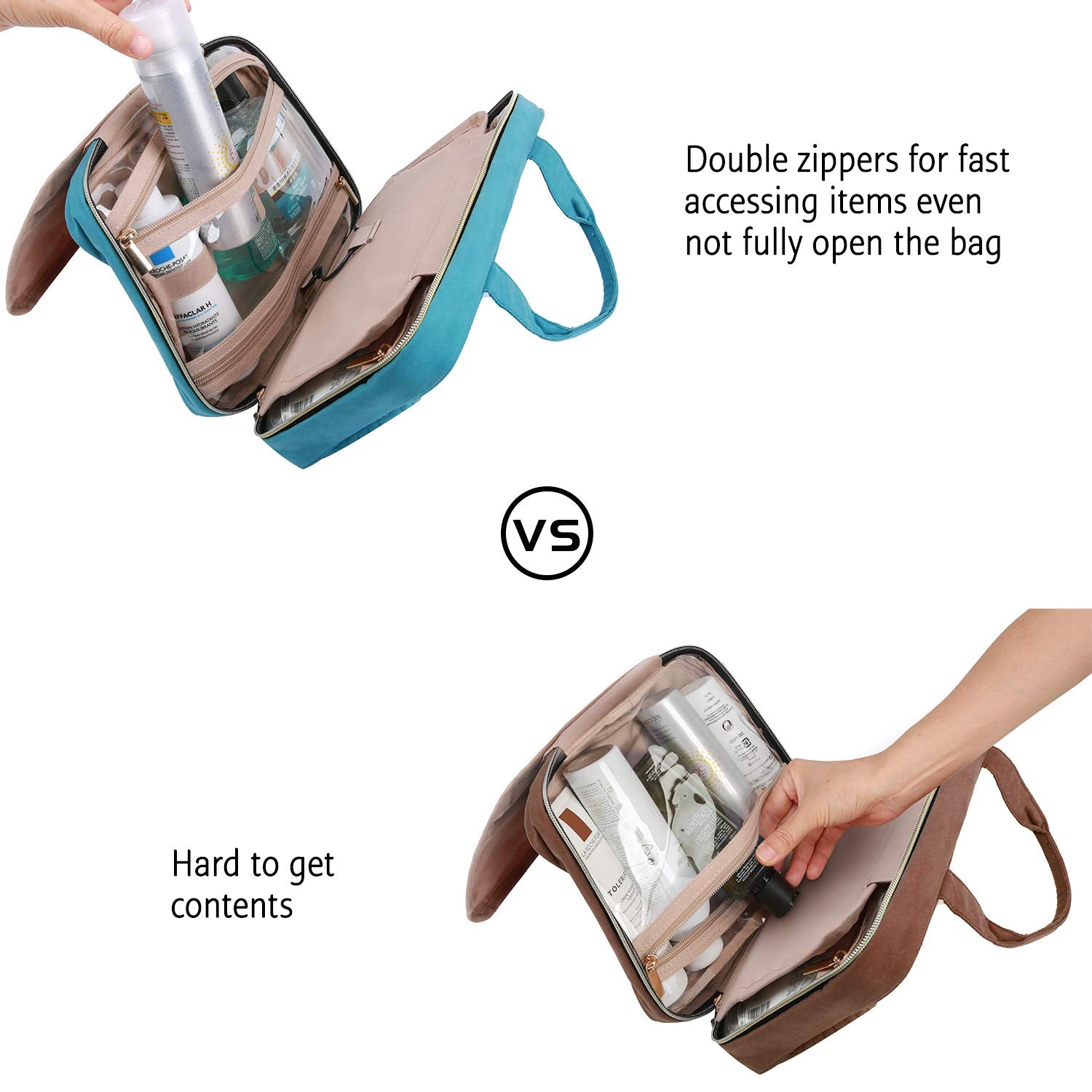BAGSMART Toiletry Bag Lightweight design suits overnight trips and gym visits.