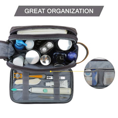 BAGSMART grey front elastic and mesh pocket for toothbrushes and razors
