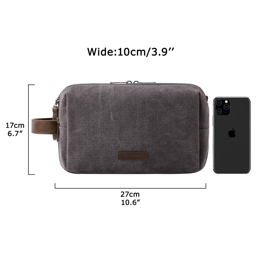 BAGSMART Toiletry Bag grey back waterproof pocket keeps items dry during trips