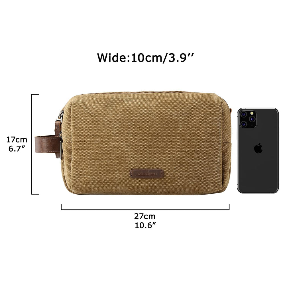 BAGSMART Toiletry Bag interior reveals organized pockets for toothbrushes and razors on trips